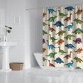 thumbnail image 2 of Beige Colorful Dinosaurs Pattern Shower Curtain 84"x72" ,Bathroom Decorative Shower Curtains Set with 12 Hooks,Modern Waterproof Washable Shower Curtain, 2 of 6