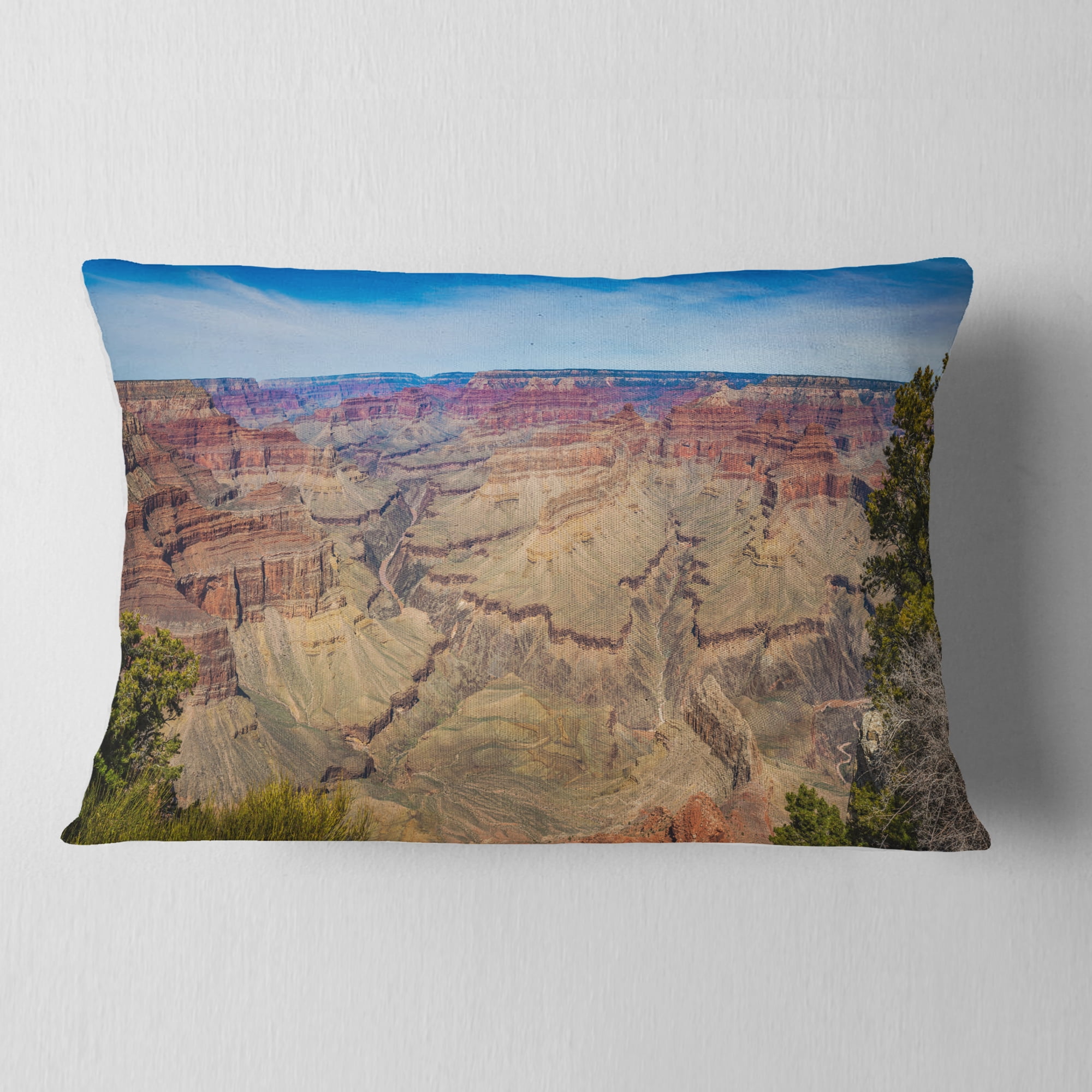 Designart Grand Canyon National Park - Landscape Printed Throw Pillow - 12x20