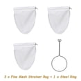 thumbnail image 5 of Ultra Fine Mesh Filter Bag, Commercial Reusable Food Filter Bag And Stainless Steel Frame With Handle, Used For Filtering Nut Milk, Coffee, Milk, Butt, 5 of 5