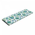 thumbnail image 1 of Green Leaf Bench Pad, Monstera Coconut Palm Tree Leaves Exotic Rainforest Foliage Eco, HR Foam Cushion with Decorative Fabric Cover, 45" x 15" x 2", Turquoise Navy Blue, by Ambesonne, 1 of 3
