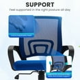 thumbnail image 5 of JONPONY Ergonomic Office Chair，Swivel Desk Chair with Lumbar Support, Adjustable Height with Armrests for Adults,Blue, 5 of 12