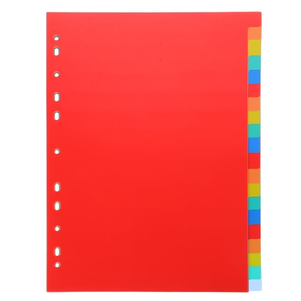 1 juego de separadores para carpeta A4, separadores de hojas sueltas, separadores perforados para carpetas, marcadores para bloc de notas.