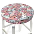 thumbnail image 3 of KLL Cartoon Hearts Round Bar Chair Cushion Cover 13 inch ,Bar Stool Protector with Elastic, Soft Washable, 3 of 6