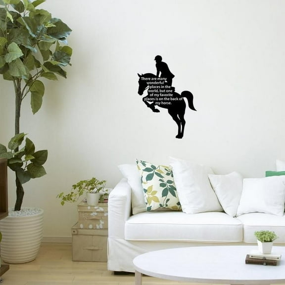 One Of My Favorite Places Equestrian Quote Jumper Horse Jumping Horse Quotes Saying Wall Art Sticker Designs Vinyl Stickers For Home House Walls Rooms Window Bedroom Decoration Size (10x8 inch)