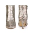 thumbnail image 5 of BLISSFUL STEP Pointed Toe Stiletto Heel Glitter Ankle Boots for Women Silver 7, 5 of 6