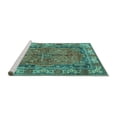 thumbnail image 2 of Ahgly Company Machine Washable Indoor Square Persian Turquoise Blue Traditional Area Rugs, 6' Square, 2 of 4