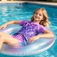 thumbnail image 4 of Lanbubble Girls Rash Guard Swimsuit Set Short Sleeve UPF 50+ 2 Pieces Bathing Suit 4-5 Years, 4 of 10