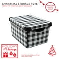 thumbnail image 2 of Simplify Checkered Black and White Plastic Storage Tote Bin, 2 of 5