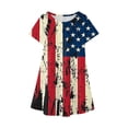 thumbnail image 3 of Quealent Girls 4th of July Dress Toddler Girl American Flag Dresses Patriotic Clothes Independence Day Outfits Pink,3-4 Years, 3 of 4