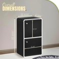 thumbnail image 2 of ZYPPP Dothan Wood 2-Cubed Closed Bookcase - Storage Shelf Organizer Bookshelf (Black), 2 of 8
