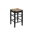 thumbnail image 1 of Chris 24 Inch Counter Stool with Wood Frame, Handwoven Rush Seat, Black, 1 of 1
