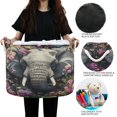 thumbnail image 6 of WOBOGO Majestic Elephant Toy Storage Basket 20×14in Canvas Laundry Hamper for Living Room Kids Room Bathroom Organizer, 6 of 6