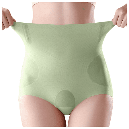 Meiodtion Underwear for Women Comfort Boyleg High Waisted Tummy Control Panty Sport Banded Waist Elastic Antimicrobial Protection Panties Light Green XL
