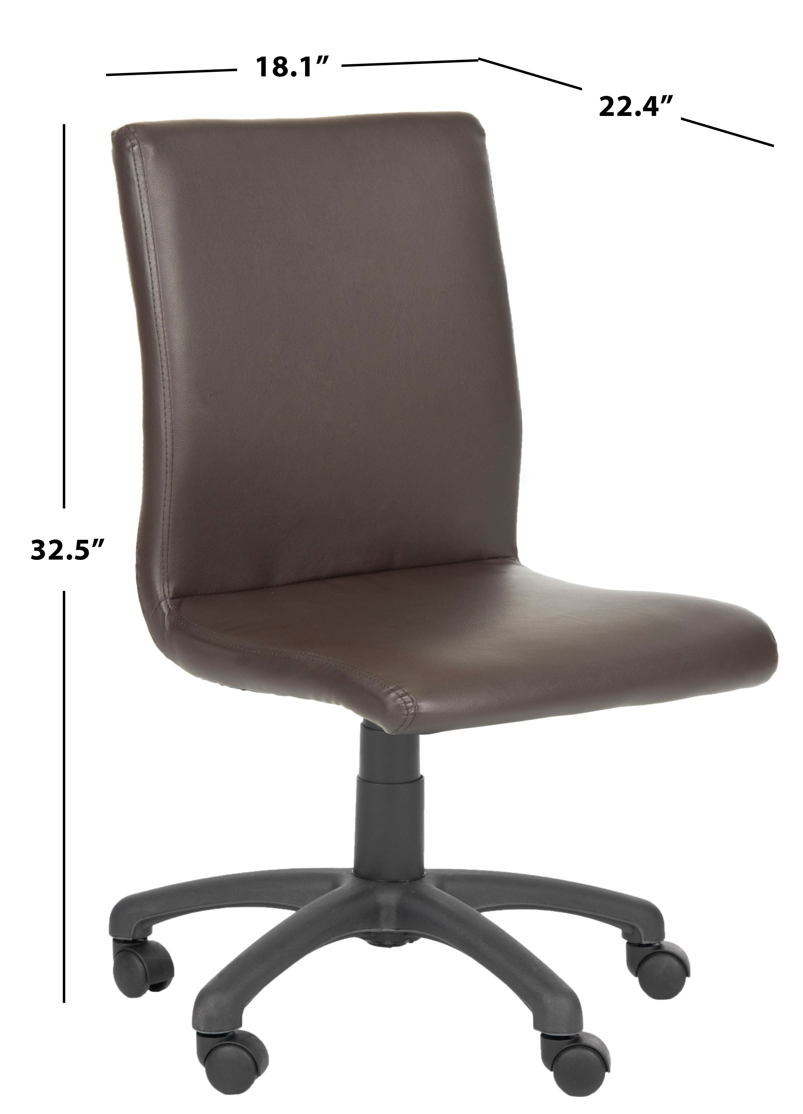 Safavieh Hal PVC Modern Rectangle Office Desk Chair, Brown