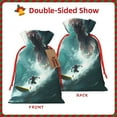 thumbnail image 2 of Pofeuu Surfing Shark Print Burlap Bags with Drawstrings Drawstring Gift Bags Pouch Bag for Thankgiving Birthday Party Gift Wrapping Treats and Party Favors-Medium, 2 of 9