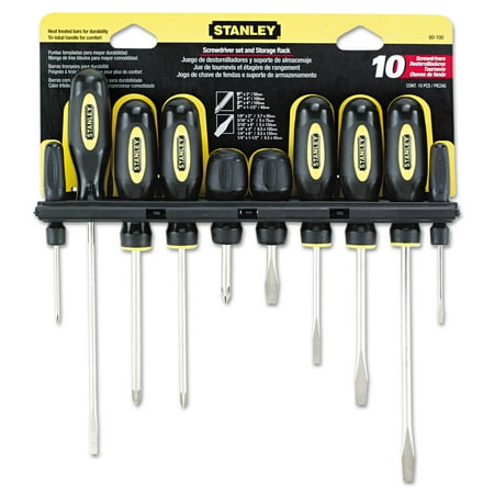 STANLEY 60-100 10-piece Standard Fluted Screwdriver (Best Gunsmith Screwdriver Set)