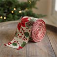 thumbnail image 2 of MXTPOV Christmas Ribbon Wired, Vintage Christmas Ribbon for Wreath Bows, Burlap Buffalo Plaid Ribbon for DIY Crafts Christmas Decor, 2.2 yd, 2 of 6
