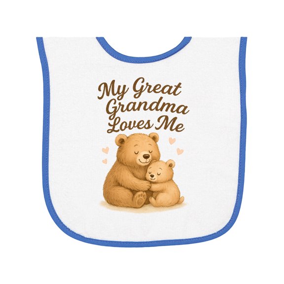 Inktastic My Great Grandma Loves Me Bears Baby Terry Cloth Bib