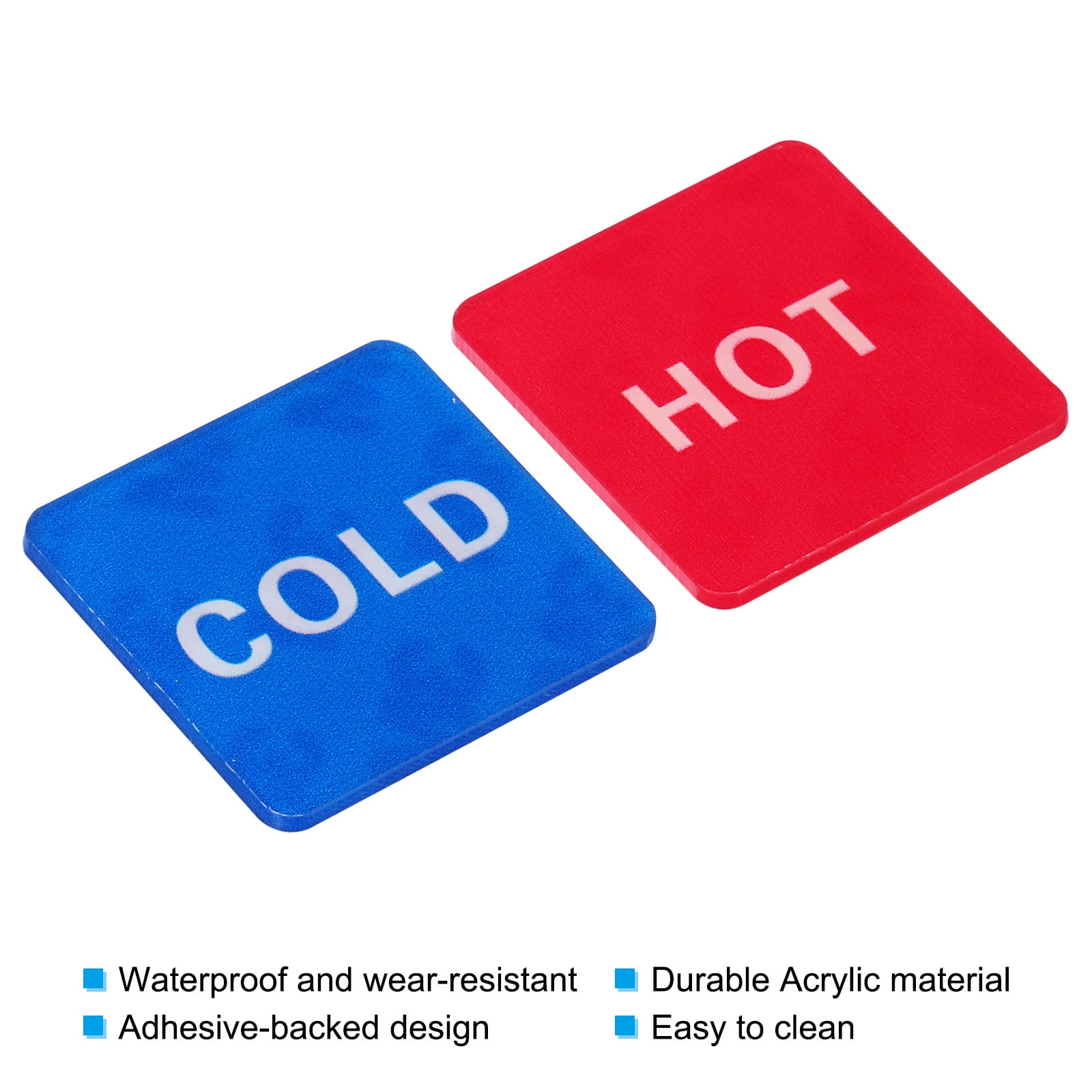 Uxcell Self Stick Hot/Cold Water Label Oval Waterproof Sticker Signs  Red/Blue 4 Pack