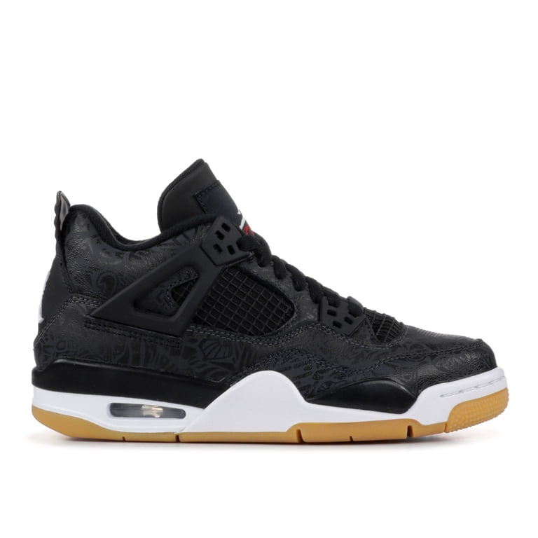 Kids Air Jordan Retro 4 IV SE GS Laser Black White Gum Light Brown