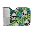 thumbnail image 2 of Kdxio Skull and Palm Leaves Print Windshield Sun Shade, Foldable Sun Blocker for Car,Truck,SUV Automotive Interior Sun Protection,Reflective Shade for Front Windshield(Medium), 2 of 7