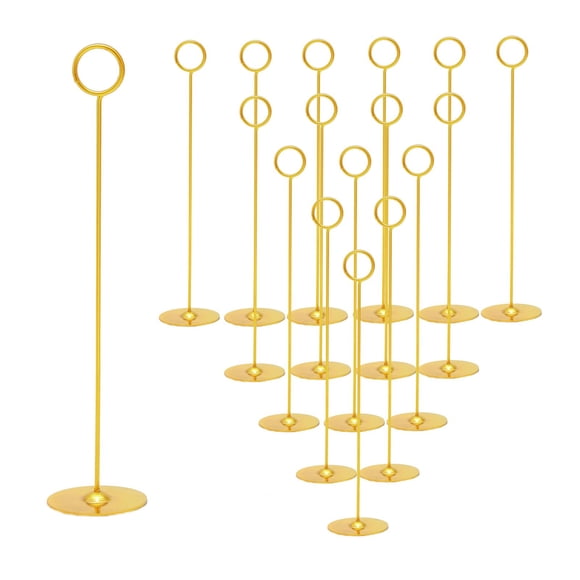 Tarjeteros de mesa Urban Deco, 12 pulgadas, acero dorado, paquete de 16
