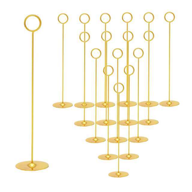 Tarjeteros de mesa Urban Deco, 12 pulgadas, acero dorado, paquete de 16