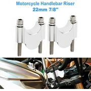 OXMART Motorcycle 7/8" Handlebar Riser 22mm Mount Clamps Universal Fit for Harley Honda Suzuki ATV Dirt Bike BMW