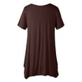 thumbnail image 3 of under $5 JINMGG Womens Tops under $5 Women's Fashion Casual Summer Solid Color Short Sleeve Round Neck Top Blouse Coffee XL, 3 of 6