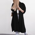 thumbnail image 2 of HAPIMO Women's Long Sleeve Outwear Midi Peacoat Trench Coats Open Front Cardigans Fall Fashion Winter Outfits Casual Turn Down Collar Solid Color Overcoats Clearance Black XXL, 2 of 9