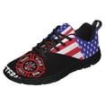 thumbnail image 2 of Firefighter Veteran American Flag Us Running Shoes Sneakers Mesh Black Size 10, 2 of 5