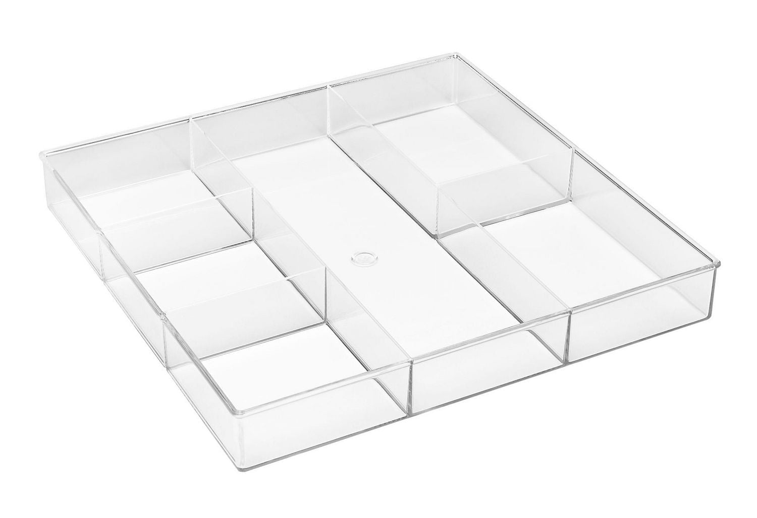 Organiseur de tiroir transparent en plastique à 6 sections MAINSTAYS, compartiments multiples, rangement parfait pour les fournitures scolaires et de bureau, les loisirs créatifs ou les gadgets de cui Taille de l'article :30.22*30.22*4.06cm;Matériau plastique