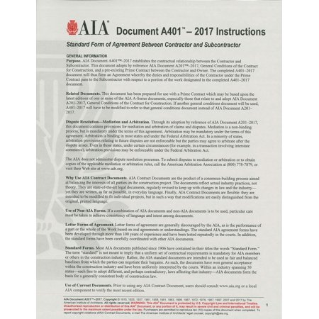 AIA Documents A401 - Only Inlcudes A401 - 2017 General Conditions