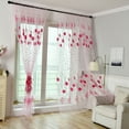thumbnail image 3 of 1/2Pcs Window Lace Floral Curtain Panel Drape Voile Tulle Sheer Balcony Valance Divider Room Door Decor, 3 of 7