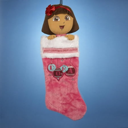 Pack of 4 Pink Plush Head Dora Christmas Stockings 19