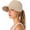 Khaki, variant on Womens Wide Brim Sun Visor Hat, UV Protection Adjustable Packable Ponytail Baseball Cap for Hiking Fishing Golf Beach