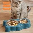 thumbnail image 6 of vnanda Pet Bowl Double Cat Dog Bowl Stainless Steel Non-slip Easy Cleaning Prevents Splashing Protects Cervical Vertebrae Pet Feeder Bowl Heightened Pet Bowl, 6 of 8