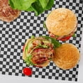 thumbnail image 3 of HLONK 24Pcs Paper Sheets 12- Inch Black Checkered Square Sandwich Wrapping Paper Grease Resistant Perfect for Carnival  Party  Fast  Cheese  Basket Liner and Packaging, 3 of 6