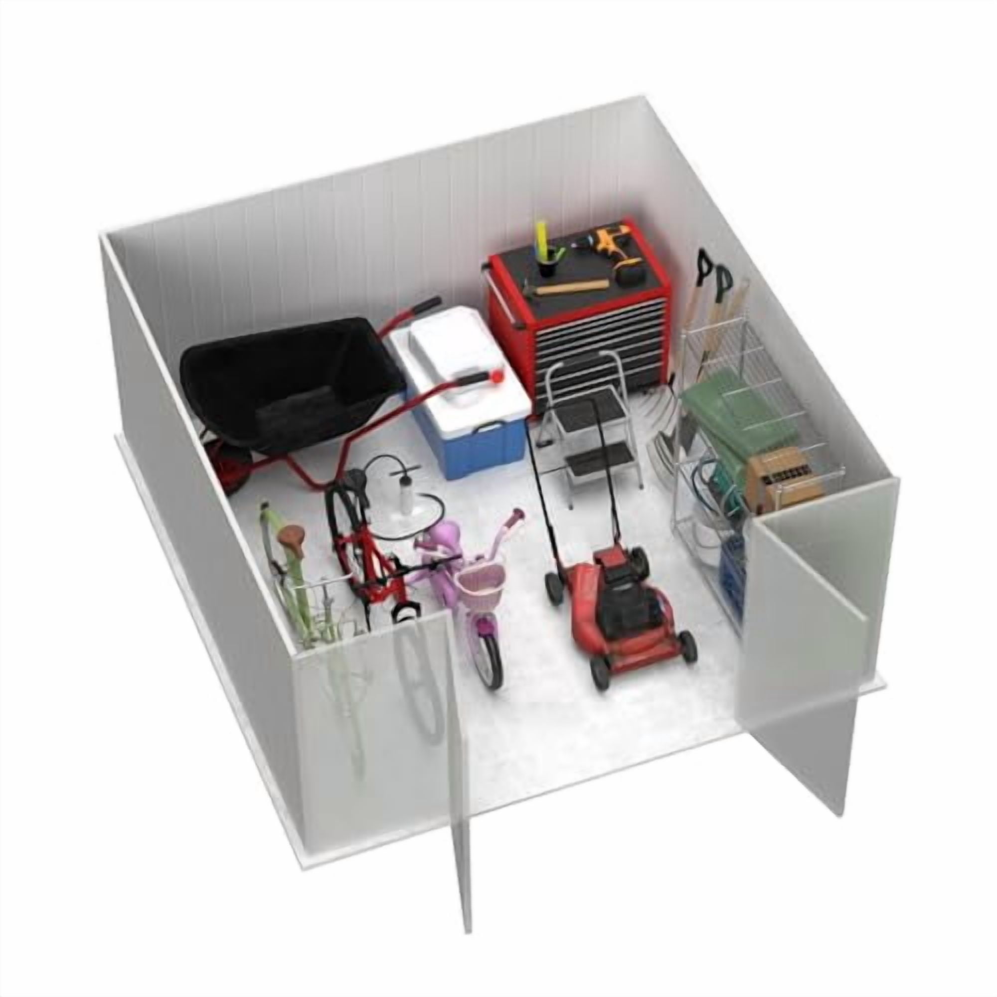 Absco AB1007 10 x 10 ft. Premier Metal Storage Shed, Surfmist