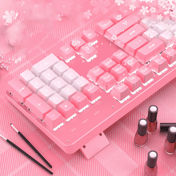 Clavier mécanique Cute Girl Heart Pink 104 touches clavier de jeu