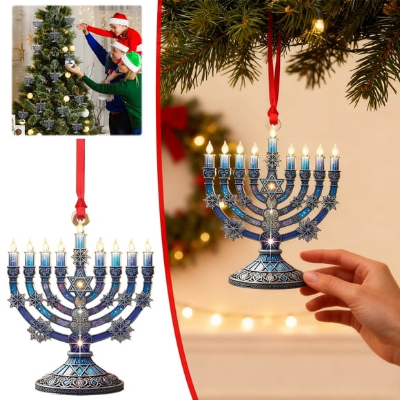 EGNMCR Christmas Decorations, Christmas Ornaments, Christmas Gifts Hanukkah Menorahs Ornament the pendant