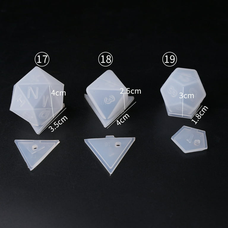 7 Shapes Resin Dice Molds with Numbers, Dice Games for Families – IntoResin