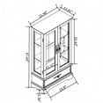 thumbnail image 3 of Lighted Curio Storage Cabinet with 2 Tempered Glass Doors, Collection Display Showcase Cabinet with Adjustable Shelves, Mirrored Back Panel and Drawer for Home, Office, Bulb Included, 3 of 10