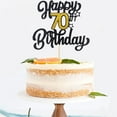 thumbnail image 5 of 1pc, Black Golden Number Happy Birthday Cake Topper, 30, 40, 50, 60, 70 Happy Birthday Cake Topper Birthday Party Decorations, 5 of 5