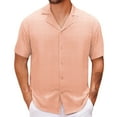 thumbnail image 2 of Fanxing Mens Button Down Shirts Pink Shirts Short Sleeve Summer Beach Button Down Shirts for Men 3XL, 2 of 8