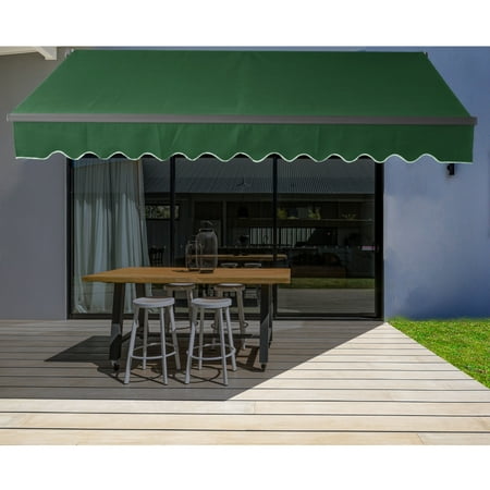 Aleko 13ft X 10ft 4m 3m Feet Black Frame Retractable Patio Awning Solid Green Color Canada - Patio Retractable Awning 3m Aleko 13ft X 10ft 4m 3m Feet Black Frame Retractable Patio Awning Solid Green Color Canada - Patio Retractable Awning 3m