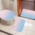 thumbnail image 4 of Pink Blue Ombre Bath Mat 3 Piece Bathroom Rug Set, Pink Gradient Color Modern Abstract Art Non Slip Bath Rug Contour Mat and Toilet Lid Cover, Absorbent Shower Mats Soft Bath Rugs and Mats Sets, 4 of 8