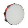 thumbnail image 2 of Pandereta para adultos, cascabeles de metal, pandereta de mano, pandereta de madera, instrumento de percusión musical, pandereta de mano para fiestas, 10 pulgadas rojo, 2 of 8