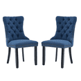 thumbnail image 5 of Tcbosik Dining Chairs Set of 2, Upholstered Fabric Dining Room Chair with Button Tufted Back, Accent Chair with Wood Legs for Living Room, Bedroom, Kitchen, Blue & Black, 5 of 11