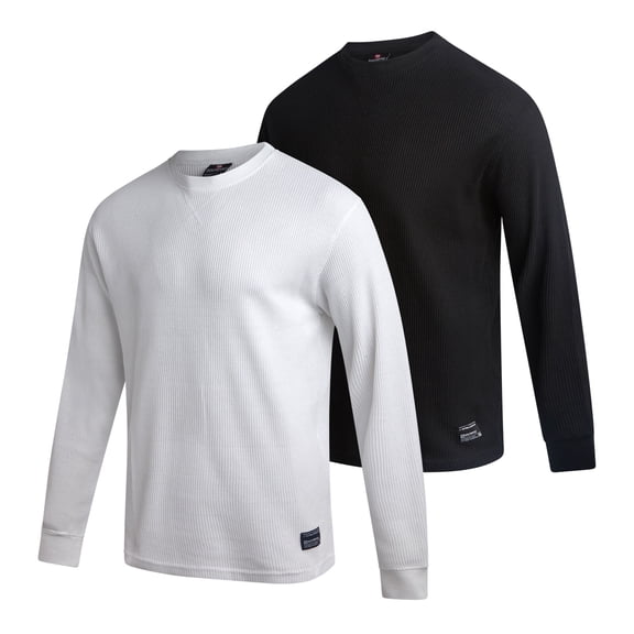 Southpole Mens Thermal Shirts - Crewneck and Henley Top Long Sleeve Thermal Shirts for Men 2 Pack